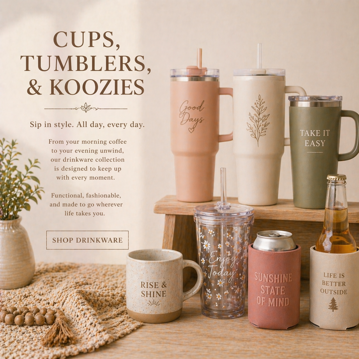 Cups, Tumblers, & Koozies