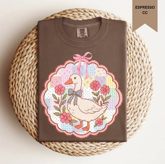 Vintage Pink Bow Duck Tee.