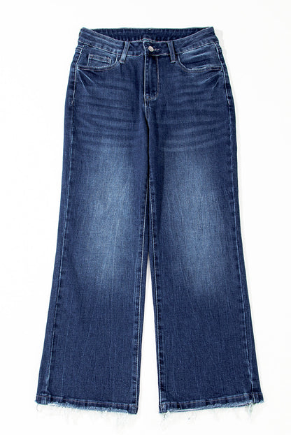 Dark Wash Raw Hem Jeans RTS