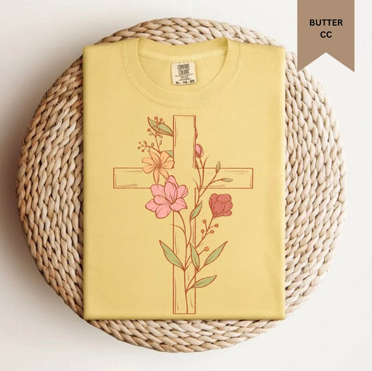 Wrapped Floral Cross Tee.