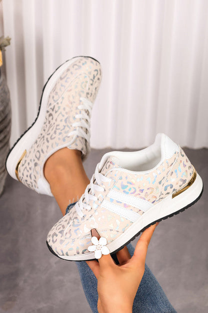 White Leopard Low Top Sneakers RTS