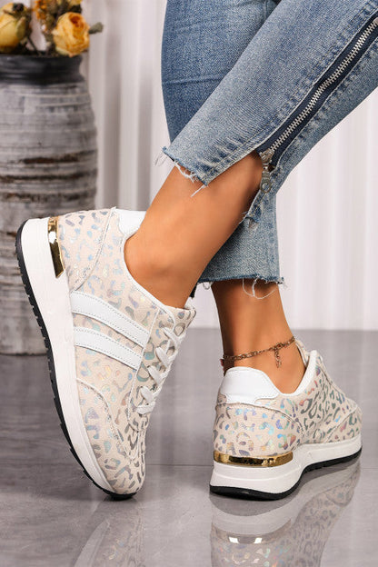 White Leopard Low Top Sneakers RTS