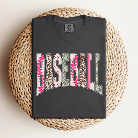 Baseball Stripe Leopard Tee.