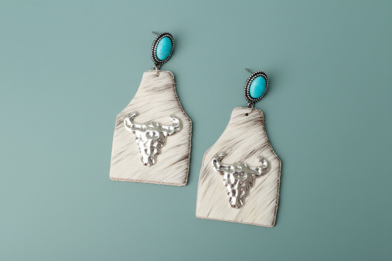 Take a Number Cowboy Earrings