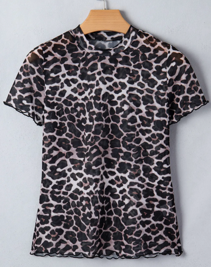 Leopard Sheer Mesh Top RTS