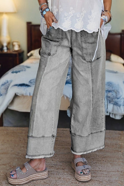 Seam Detail Raw Hem Pants RTS
