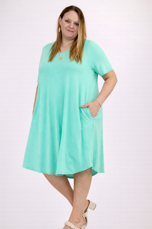 Zenana Short Sleeve Swing Dress *MULTIPLE COLORS AVAILABLE*