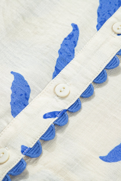 Blue Leaf Botanical Maxi Dress RTS