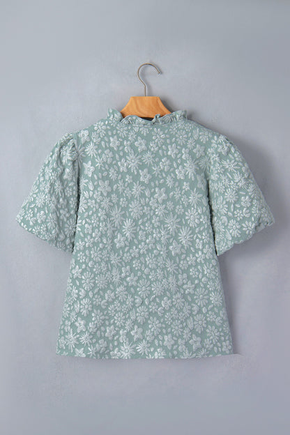 Floral Textured Puff Blouse RTS
